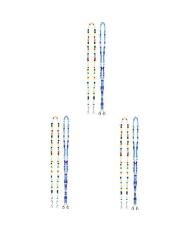 Doitool 6 pieces of glasses mask chain pearl ear rings Perlen ear strap for ear buckle Extension buckle Face cover tape portable glasses strap glasses attachment accessories European and 50 0.3cmx3PCs Sorted 3x3stk