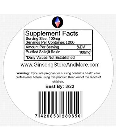 1000 Servings 100g Authentic Pure High Mountain Shilajit Resin | Rich in Fulvic Acid & Trace Minerals | Energy Boost for Men and Women - Buy Online on GoSupps.com