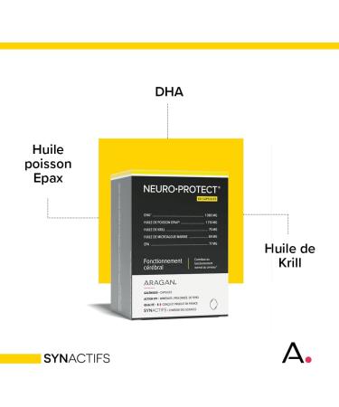 ARAGAN - Synactives - NeuroProtect - Cerebral Function Food Supplement - Fish Oil and Krill Oil - Rich in Omega 3-60 capsules - 1 to 2 months taken - Made in France - Buy Online on GoSupps.com