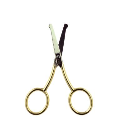 CS06 Professional Hypoallergenic Gold Plated Rounded Safety Tip Scissors for Facial Body & Nostril Hair. for Men Women & Kids. Made of Durable Stainless Steel in Solingen Germany