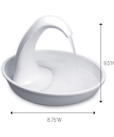 Pioneer Pet Swan Pet Drinking Fountain - 80oz Water Capacity (White Plastic) - Buy Online on GoSupps.com