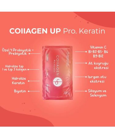 Collagen Up Pro Keratin Natural Peach Flavor Elixir 3000 mg Hydrolyzed Collagen Keratin Probiotics and Vitamins For Hair and Nail Health 15 Sachets - Buy Online on GoSupps.com