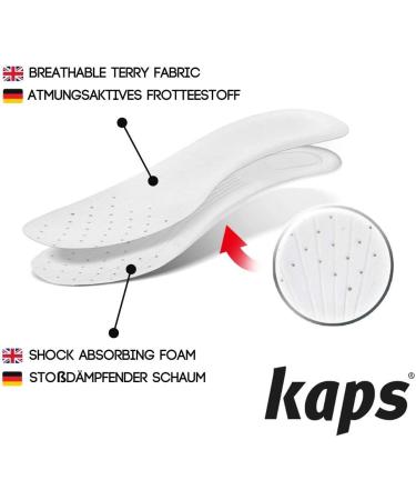 Kaps Sport Shoe Insoles for Sports Shoes - Breathable & Sweat-Absorbing Inserts for Trainers & Sneakers (Size 45 EUR/12 US Men) - Buy Online on GoSupps.com