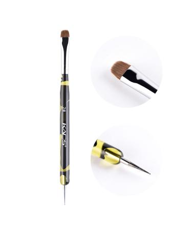 KADS Kolinsky Sable Brush 2 Way Acrylic Professional French Manicure Clean-up Brush Nail Art Brush Nail Dotting Pen (2)