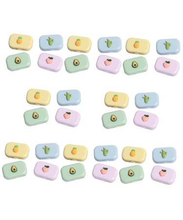 JECOMPRIS 32 STK Colored contact lenses travel case for contact lenses portable case case contact lens container mirror film cartoon lensing container holder eyes glasses case