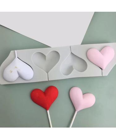 Alipis 2pcs Heart Shaped Silicone Mold Heart Lollipop Candy Molds Silicone Chocolate Molds Hard Candy Sucker Mold Heart Lollipop Molds Decor Clay Kitchen Supplies Silica Gel White Jelly - Buy Online on GoSupps.com