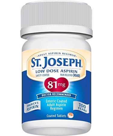 St. Joseph Aspirin Pain Reliever 81mg Enteric Coated 36 ct - Adult Low Dose Regimen - Buy Online on GoSupps.com
