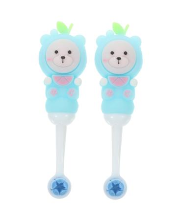 Healvian 2st children's toothbrush with soft bristles toothbrush covers for toddlers training toothbrush & children toothbrush kids toothbrush toothbrush for toddlers travel toothbrush fruit 1 piece (1 Pack) sky blue