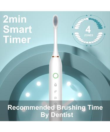SUNPRO Sonic Electric Toothbrush 2 Pack, 6 Modes, 42000vpm, 8 Brush Heads, Built-in 2 Minute Timer - Black+White - Buy Online on GoSupps.com