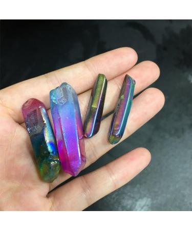 Natural Polished raw Crystals Stones Aura Quartz Wand Points Specimen for Decoration - (Color: About 3-5cm Size: 10 pcs)