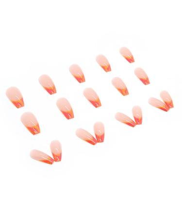 RUNRAYAY 24pcs Orange Press on Nails - Medium French Tips Artificial Nails for Women & Girls | Easy Glue-On Fake Nails - Buy Online on GoSupps.com