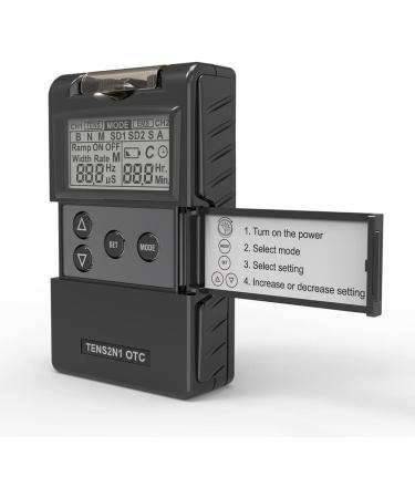 Therapist s Choice TENS Unit & EMS Muscle Stimulator | OTC Device with Accessories | Pain Relief & Muscle Recovery - Black - Buy Online on GoSupps.com