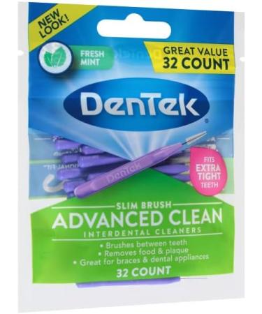 Dentek Slim Brush Cleaners 32 Each - Pack of 4 (128 Count) - Buy Online on GoSupps.com