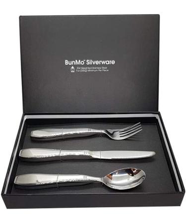 BunMo Weighted Utensils for Tremors and Parkinson's Patients - Heavy Silverware Set for Adaptive Eating - Knife, Fork, Spoon (3 Pieces) - Buy Online on GoSupps.com