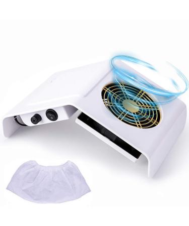 Nails Vacuum Nail Collector Dust Machine  40W Nail Dust Collector Fan Nail Cleaner for Manicure Acrylic Gel Nails - Nail Vacuum Cleaner Powerful Dust Extractor Nails Art Salon Collector for Salon Home White 40w Nail Dust...