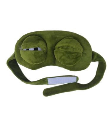 Funny 3D Frog Eye Sleep Mask Green Cute Cartoon Sad Frog Eye Blindfold Cover Super Soft Eye Blinder Sleeping Mask for Travel Office Snap Children Adults Gift (Velcro Style)