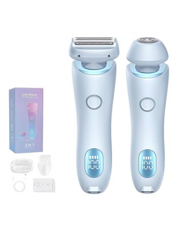 Duskofficial Razor Dusk Official Electric Razor Duskofficial The Glide Pro 3.0 Waterproof Electric Razor 2 in 1 Electric Waterproof Shaver Razors Bikini Trimmer for Women (Blue)