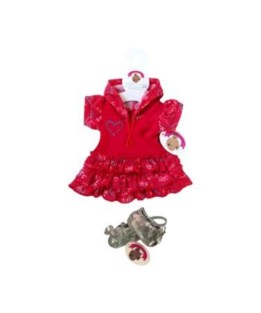 Build Your Bears Wardrobe Teddy Bear Clothes fits Build a Bear Teddy's BFF Dress +Shoes (red)