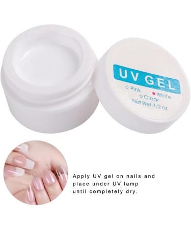 Nail Extension Gel Solid Gel Glue for Nail Tips Manicure UV Gel Builder Nail Glue for Nail Art Rhinestone DIY Manicure Home Salon(White) - Buy Online on GoSupps.com