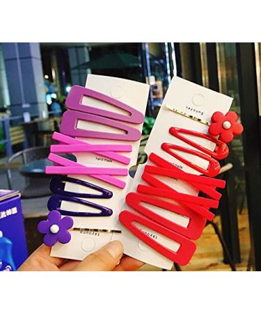 Voko 3Pcs Fashion Hair Clips for Women - Stylish Acrylic Clips in Green Purple & Red | Trendy Hair Accessories for All Hair Types - Buy Online on GoSupps.com