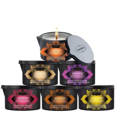 KAMA SUTRA Ignite Massage Candle - 6 oz Coconut Oil & Soy Blend - Vanilla Sandalwood Aromatherapy for Sensual Massage - Buy Online on GoSupps.com