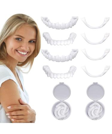 Artificial teeth at the top and below 1 pair of dentures for putting cosmetic veneers teeth lightening set dental prosthesis immediate veneers of course with box and pinzas
