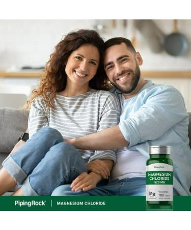 Vegetarian Magnesium Chloride 520mg | 100 Capsules | Piping Rock Supplement - Buy Online on GoSupps.com