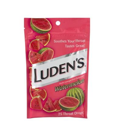 LUDEN'S Throat Drops Watermelon 25 Count Watermelon 25 Count (Pack of 1)