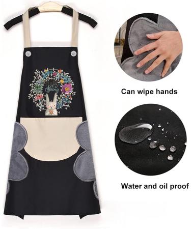 Women'S Kitchen Apron Waterproof And Oil-Proof Round Pockets On Both Sides Can Be Wiped Hands (Free A Pair Of Sleeves) - Buy Online on GoSupps.com