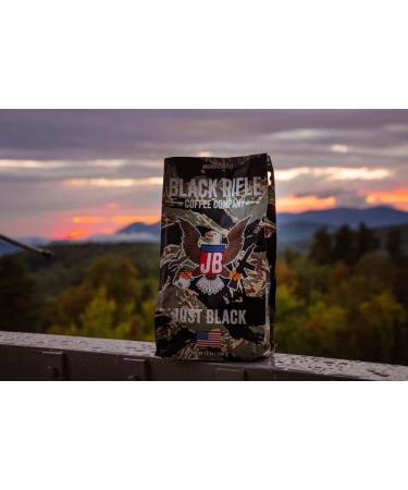 Black Rifle Coffee Just Black Medium Roast Ground Coffee - 12 oz Bag | Cocoa & Vanilla Aroma | Bold Taste with Smooth Buttery Finish | Supports Veterans & First Responders - Buy Online on GoSupps.com