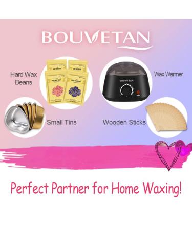 Bouvetan Dual LED Waxing Kit for Women Men - At Home Hair Removal with Hard Wax Beads | Face Eyebrow Armpit Chest Legs Brazilian | 20 Wax Sticks Included (2 Lavender+2 Rose) - Buy Online on GoSupps.com