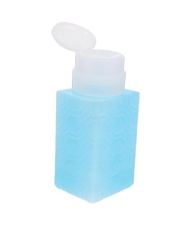 FRCOLOR Specialized Mesa Para U as Acr licas Nail Polish Remover Dispenser Press Bottle Nail Oil Alcohol Pump Bottle Dispenser Makeup Remover Dispenser Square Manicure Tools 6x5x13cm Blue