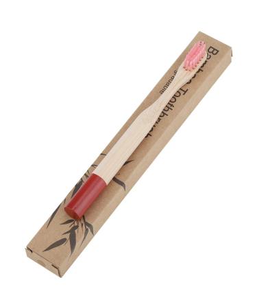 Jerliflyer 6 Colors Kids Bamboo Toothbrush 10 Pack Soft Bristles Wooden Handle Eco-Friendly Toothbrush(Red)