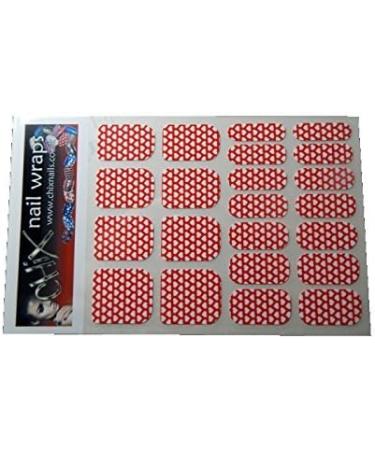 Chix Nails Occasional Valentine Minx Trendy Style Fingers Toes Vinyl Foils Nail Wraps White Polka Dot Hearts Print - Buy Online on GoSupps.com