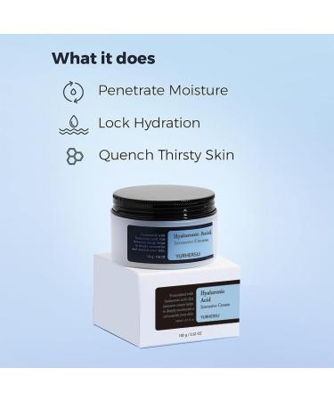 Hyaluronic acid facial cream moisturizing care with vitamins C E & B3 soothing antiaging cream for dry and sensitive skin 100 ml fast absorption only for Austria Luxembourg - Buy Online on GoSupps.com