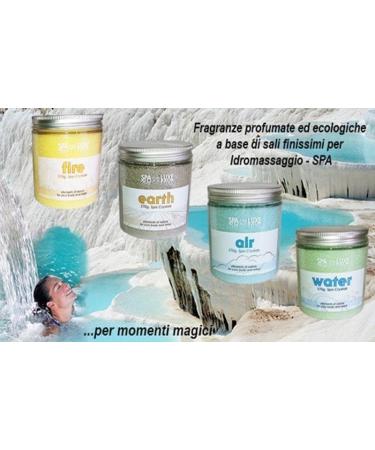 Metacril Bath Salts Set 4x370g of Air Water Fire Earth. - 100% Natural - Ideal for a good night's sleep - Anti-stress - Bath - Body Care - Wellness - Beauty - Relaxation - Spa Granules - Buy Online on GoSupps.com