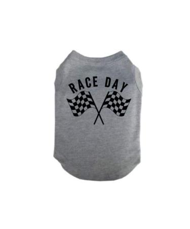 Ebenezer Fire Racing Dog Shirt/Race Day/Puppy Tee/Motocross Apparel/Fur Baby (XS, Grey(Black Text)) XS GREY(BLACK TEXT)