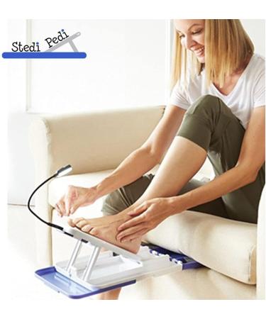 Stedi Pedi Pro - Professional Home Pedicure Kit with Magnifier, Fan, and Task Light - Pedi Assistant Tool for Easy Nail Painting - DIY for Women - Buy Online on GoSupps.com