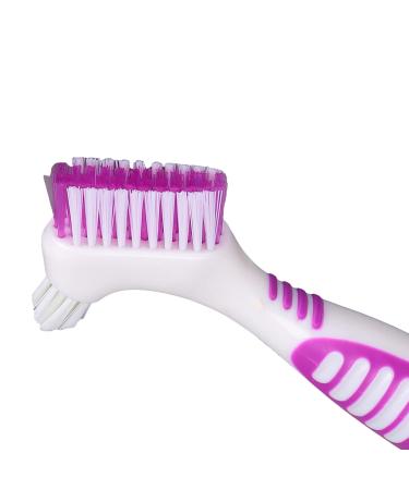 Ergonomic Double-Sided Cleaning Brush for False Teeth - 1PC Purple Toothbrush | International Shipping Available - Buy Online on GoSupps.com