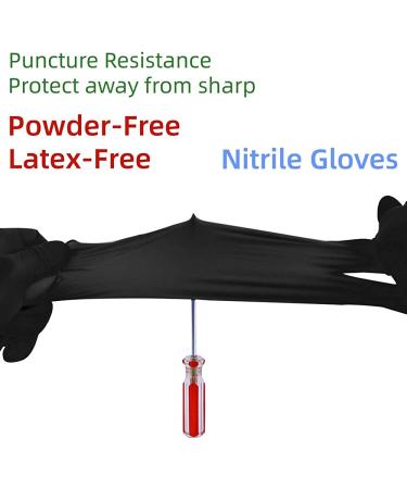 Nitrile Disposable Gloves Pack of 100  Latex Free Safety Working Gloves for Food Handle or Industrial Use Black- Medium - Buy Online on GoSupps.com