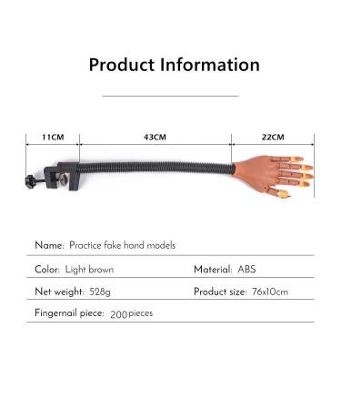 Adjustable Fake Model Hand for Acrylic Nail Practice - Nail Training Hand Kit with Nail File, Clipper, and 300pcs Tips - Ideal for Nails Art Beginners - Buy Online on GoSupps.com