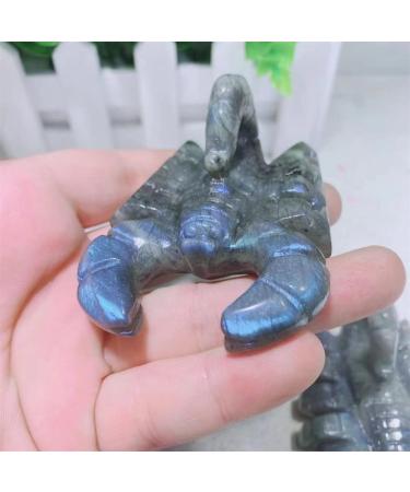 Crystal Rough 1pcs Natural Blue Labradorite Hand Crved Scorpion Polished Crystal Stones for Sale