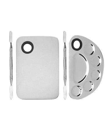 Stuurvnee -Up Mixing Palette Stainless Cosmetic Palette Professional Nail Art Palette with Spatula Tool