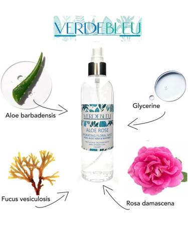 Verdebleu - Hydrating Aloe Rose Water - Hydrating and Aromatic Cleanser Toner Primer to Scent and Refresh. We Donate 5% of Profit to Help Save Rainforests. 250ml - Buy Online on GoSupps.com