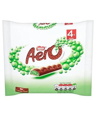 Aero Chocolate Mint Chunks Bars Multipack 4 X 27G (Pack of 4)