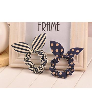 Miya 6 Set Super Sweet Bunny Hair Ties | Dotted Striped Checked | High-Quality Ponytail Holders | Beautiful Hair Accessories for All Ages - Buy Online on GoSupps.com