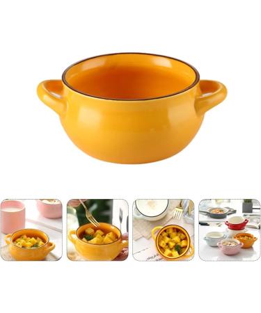 Noodle Ceramic Bowl Soup Bowls Dessert Serving Bowls with Double Handle for Rice Cereal Noodle Salad Dishwasher Safe Kitchenware Bowl (Color : Orange) - Buy Online on GoSupps.com
