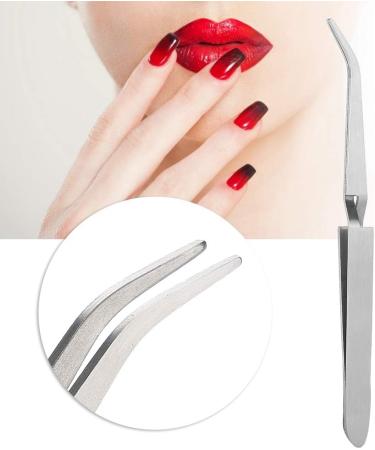 LANTRO JS Nail Art Tweezers Stainless Steel Gel Nail Acrylic Nails Shaping Tweezer Clip Nail Art Tool Pick-up Nail Art Nail Pincher Tweezers Tool - Buy Online on GoSupps.com