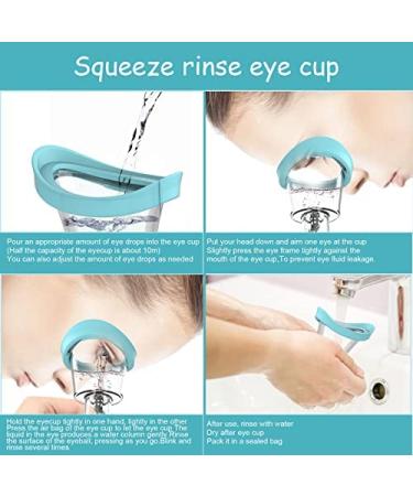 AXLOFO Silicone Eye Wash Cup for Effective Eye Cleansing - Blue | Eye Drop Guide/Wash Cup Kit for Soothing Tired Eyes - Buy Online on GoSupps.com