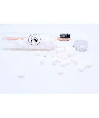 90 Toothpaste Tablets - Eco-Friendly Glass Tube | Travel & Daily Use | Nano Hydroxyapatite Fluoride-Free Vegan Mint - Buy Online on GoSupps.com